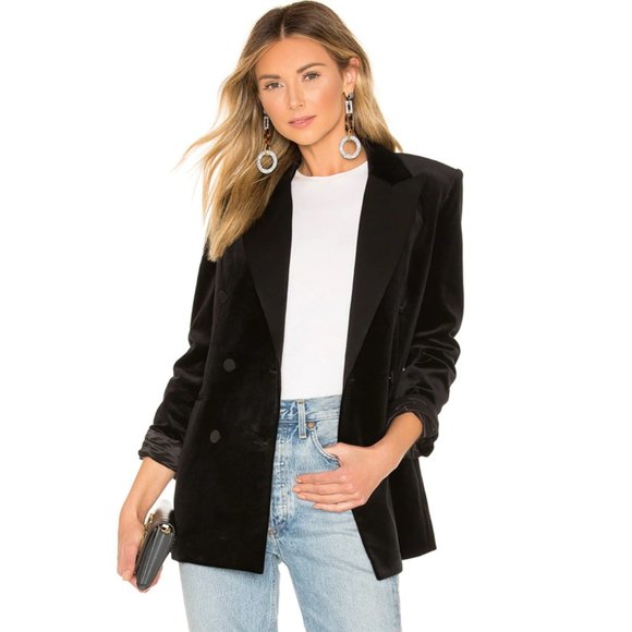 COPY - NWT THEORY Stretch Velvet Tuxedo Jacket Bla